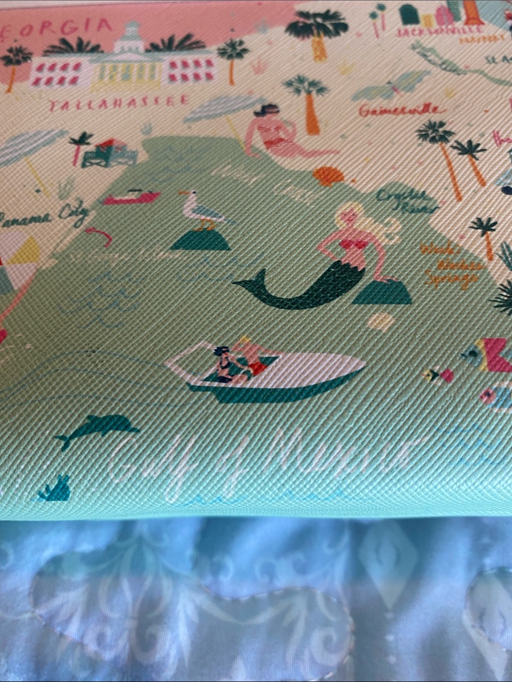 Spartina 449 Florida/Gulf of Mexico Print Wristlet Clutch - NWOT - Picture 3 of 9